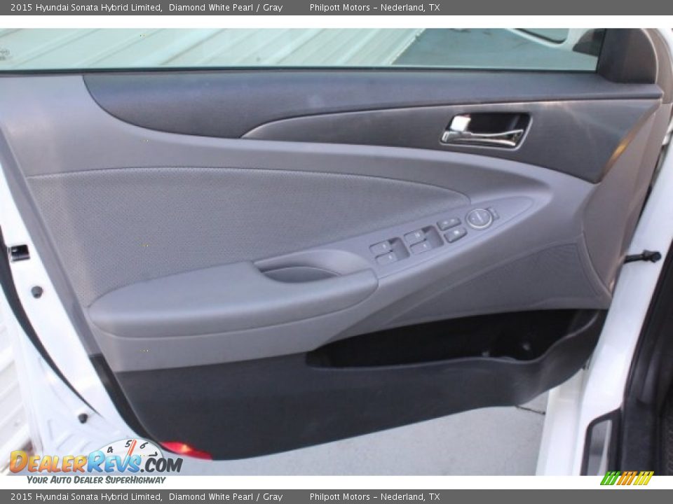 2015 Hyundai Sonata Hybrid Limited Diamond White Pearl / Gray Photo #15