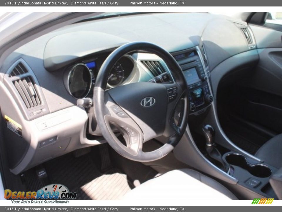 2015 Hyundai Sonata Hybrid Limited Diamond White Pearl / Gray Photo #16
