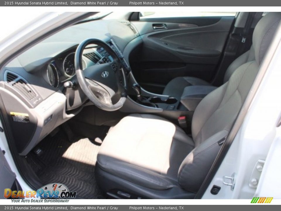 2015 Hyundai Sonata Hybrid Limited Diamond White Pearl / Gray Photo #17