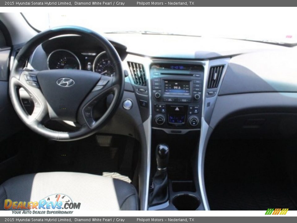 2015 Hyundai Sonata Hybrid Limited Diamond White Pearl / Gray Photo #28