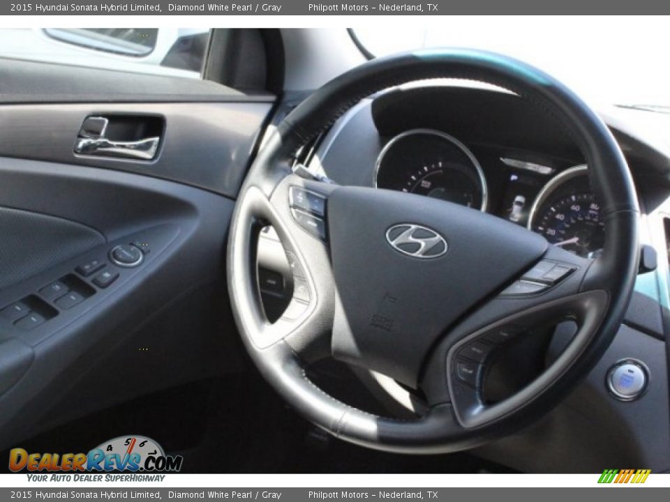 2015 Hyundai Sonata Hybrid Limited Diamond White Pearl / Gray Photo #29