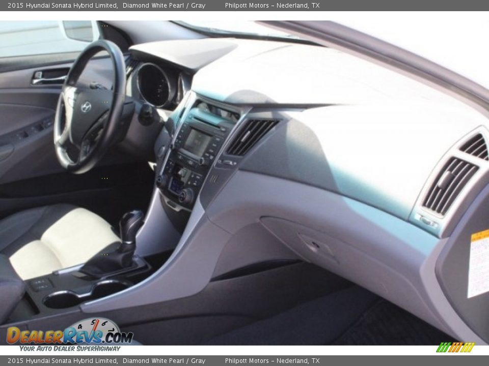 2015 Hyundai Sonata Hybrid Limited Diamond White Pearl / Gray Photo #34
