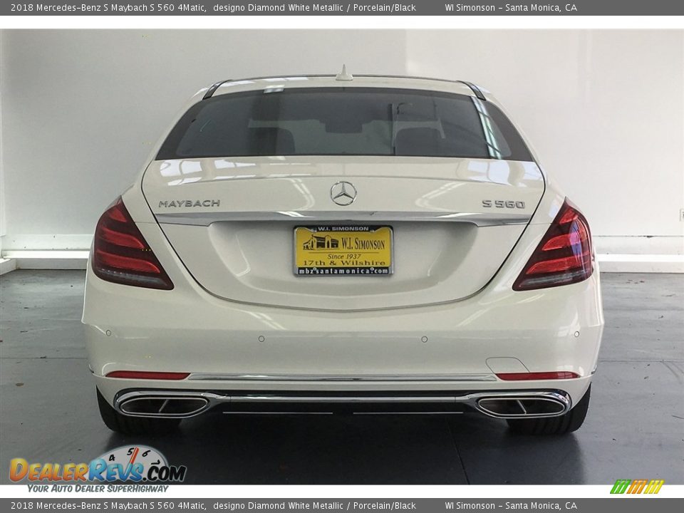 2018 Mercedes-Benz S Maybach S 560 4Matic designo Diamond White Metallic / Porcelain/Black Photo #3