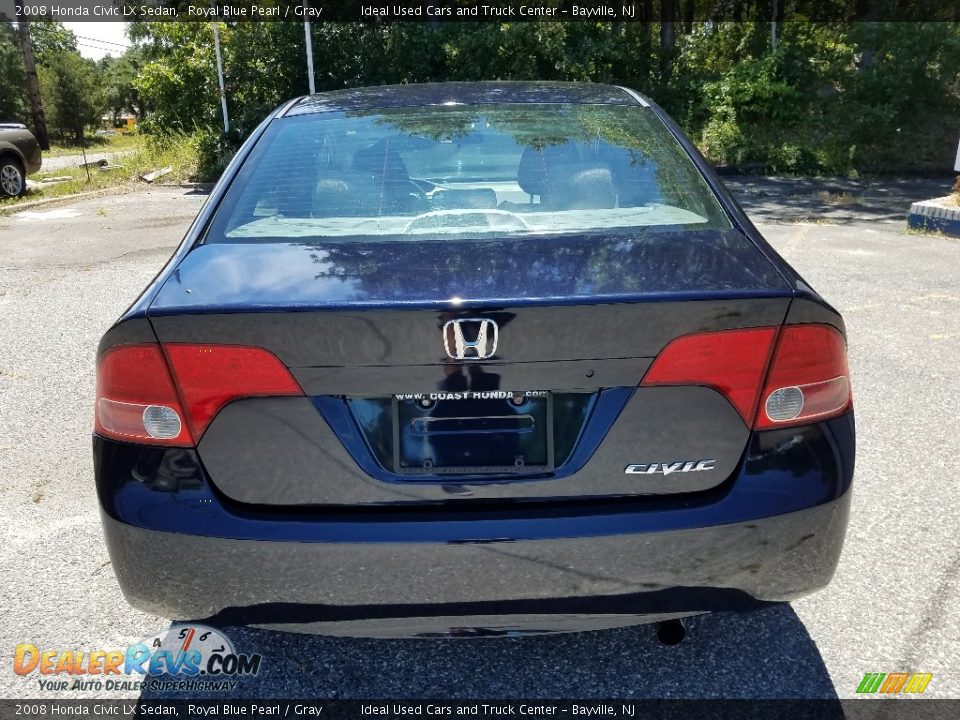 2008 Honda Civic LX Sedan Royal Blue Pearl / Gray Photo #4