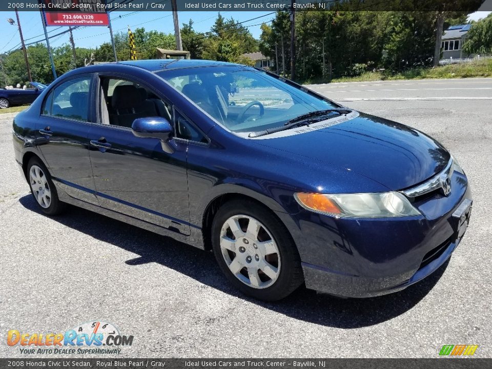 2008 Honda Civic LX Sedan Royal Blue Pearl / Gray Photo #7