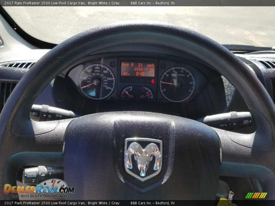 2017 Ram ProMaster 1500 Low Roof Cargo Van Bright White / Gray Photo #23