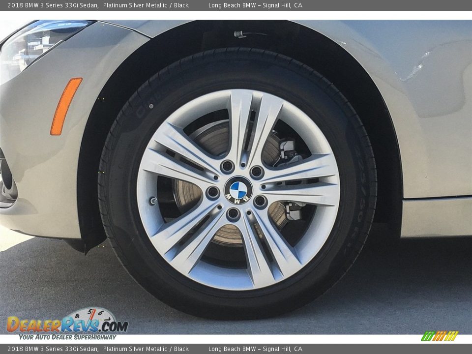 2018 BMW 3 Series 330i Sedan Platinum Silver Metallic / Black Photo #9