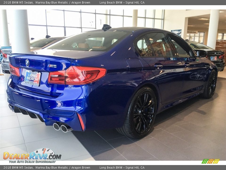 2018 BMW M5 Sedan Marina Bay Blue Metallic / Aragon Brown Photo #3