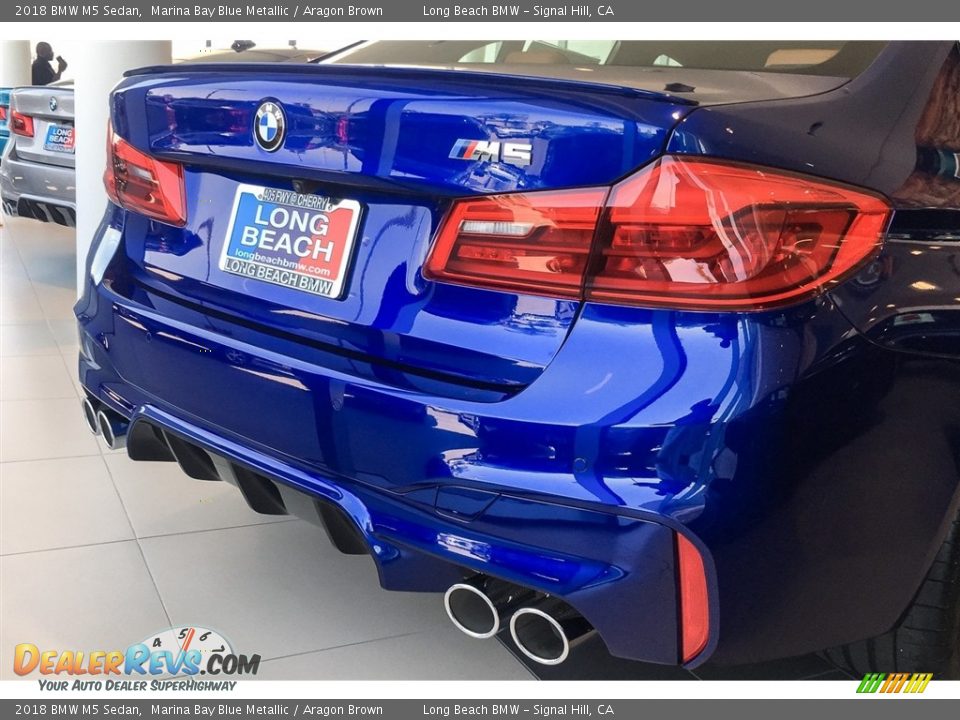 2018 BMW M5 Sedan Marina Bay Blue Metallic / Aragon Brown Photo #4