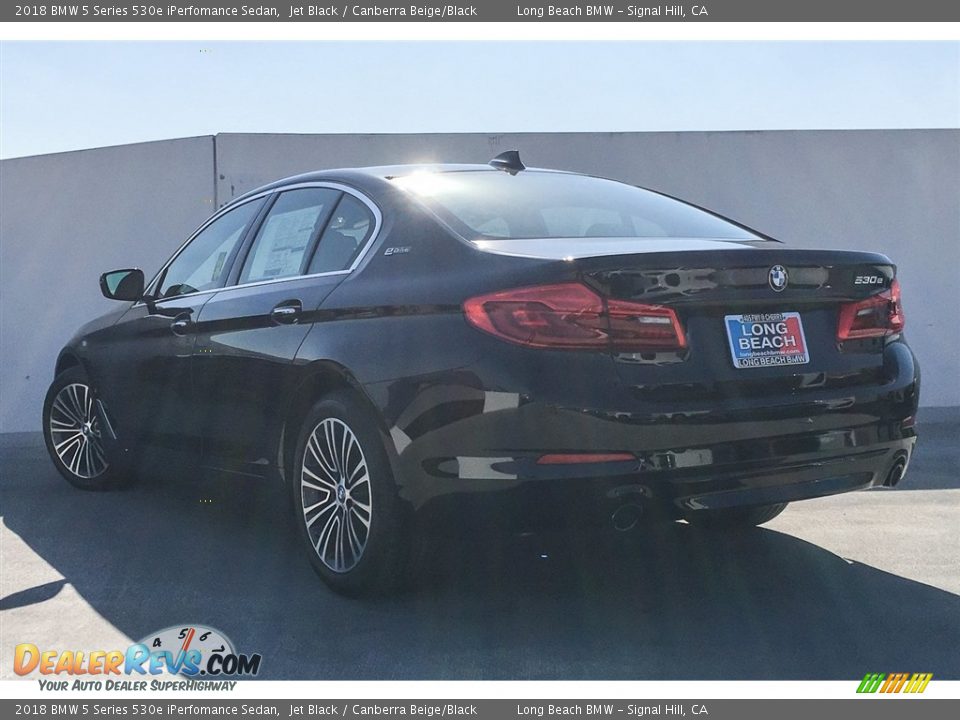 2018 BMW 5 Series 530e iPerfomance Sedan Jet Black / Canberra Beige/Black Photo #3