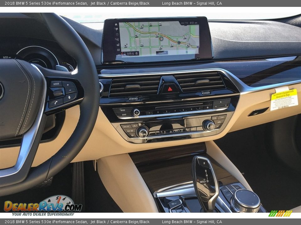 2018 BMW 5 Series 530e iPerfomance Sedan Jet Black / Canberra Beige/Black Photo #6