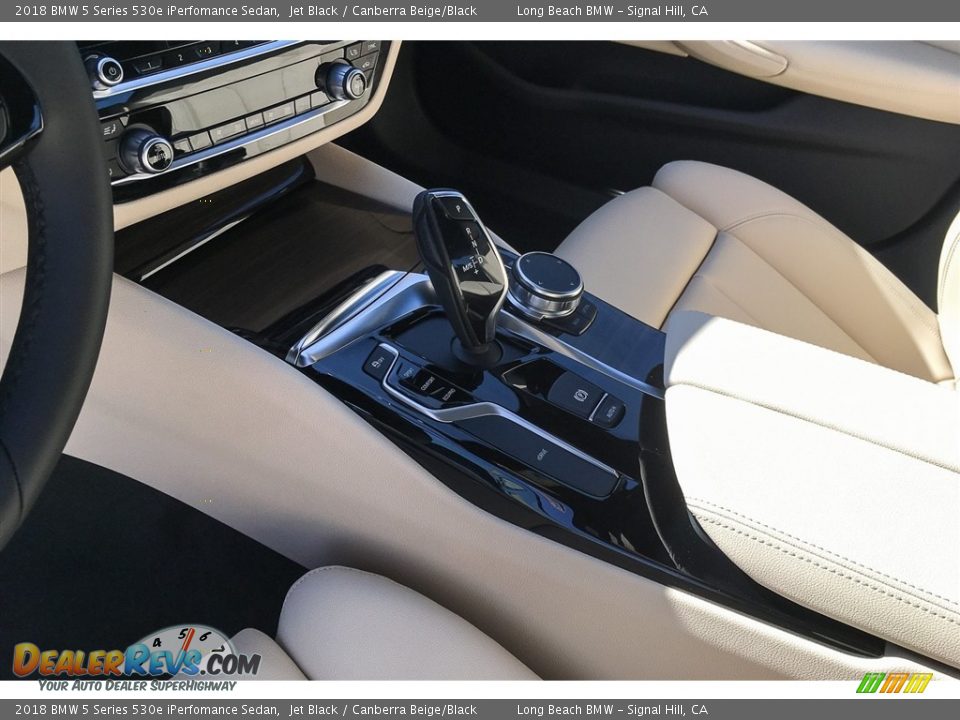 2018 BMW 5 Series 530e iPerfomance Sedan Jet Black / Canberra Beige/Black Photo #7