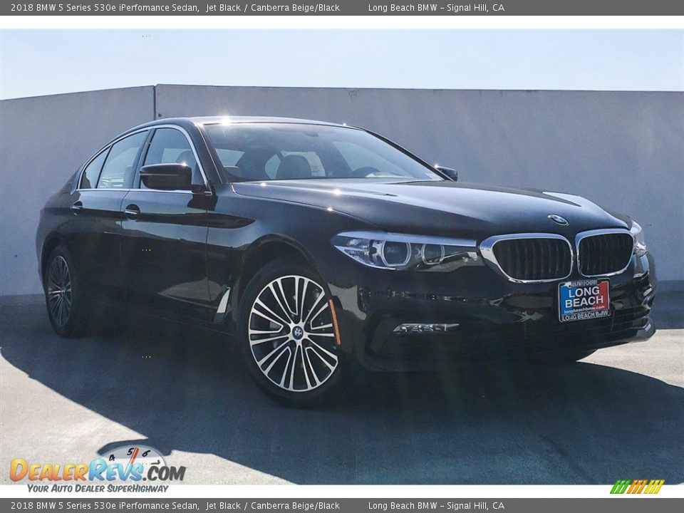 2018 BMW 5 Series 530e iPerfomance Sedan Jet Black / Canberra Beige/Black Photo #12