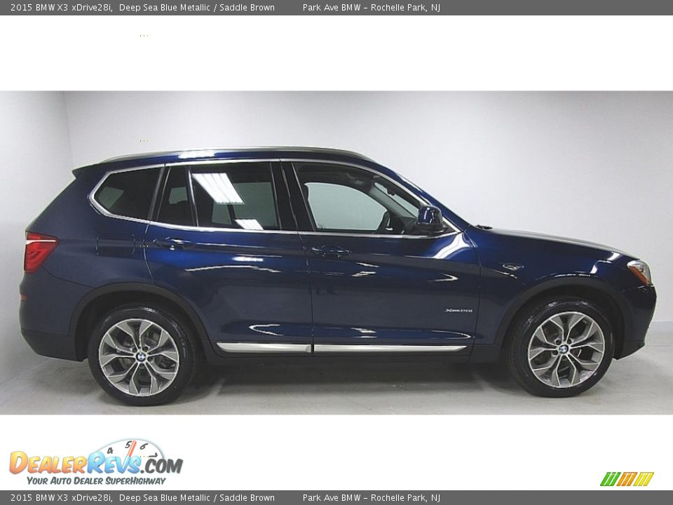 2015 BMW X3 xDrive28i Deep Sea Blue Metallic / Saddle Brown Photo #6