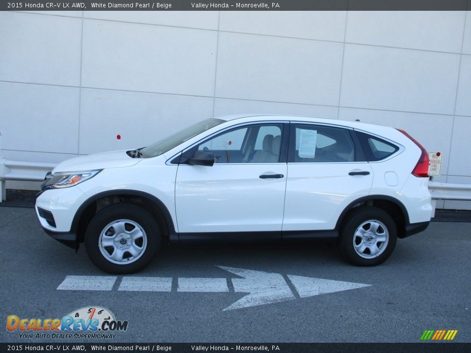 2015 Honda CR-V LX AWD White Diamond Pearl / Beige Photo #2