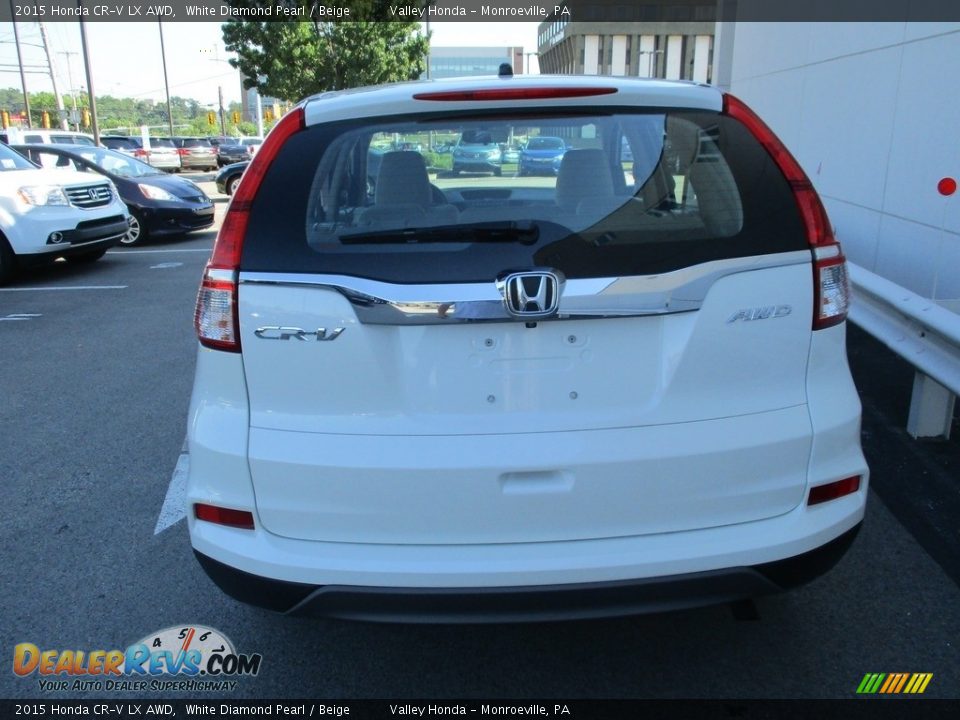 2015 Honda CR-V LX AWD White Diamond Pearl / Beige Photo #4