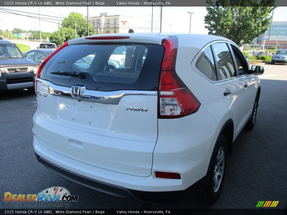 2015 Honda CR-V LX AWD White Diamond Pearl / Beige Photo #5
