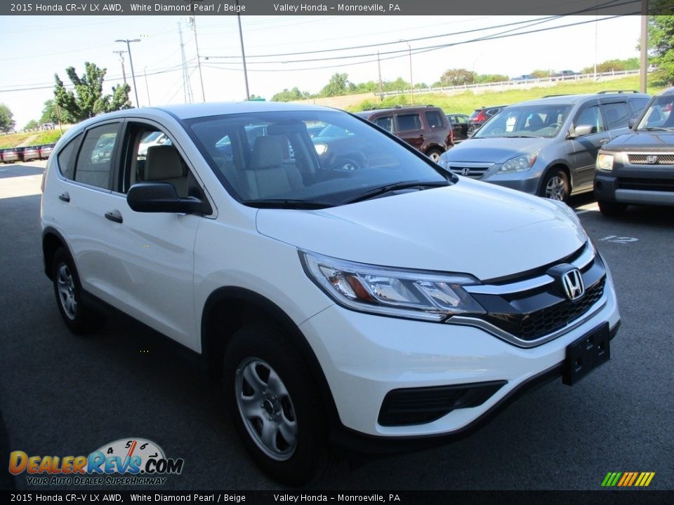 2015 Honda CR-V LX AWD White Diamond Pearl / Beige Photo #7