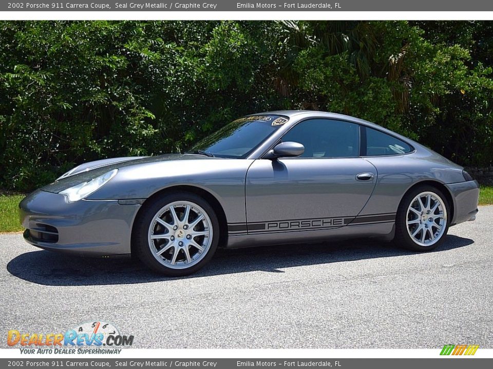 2002 Porsche 911 Carrera Coupe Seal Grey Metallic / Graphite Grey Photo #13
