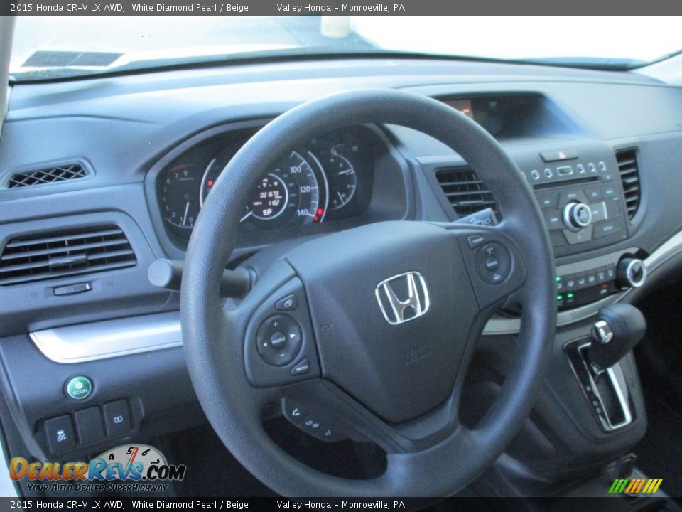 2015 Honda CR-V LX AWD White Diamond Pearl / Beige Photo #13
