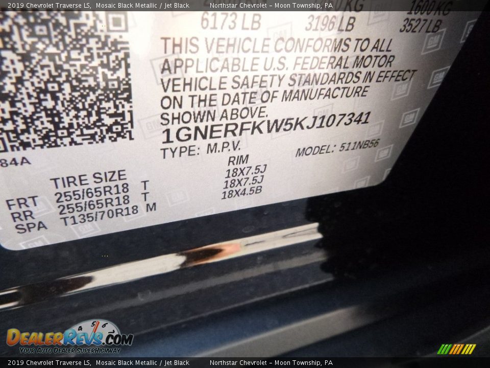 2019 Chevrolet Traverse LS Mosaic Black Metallic / Jet Black Photo #17