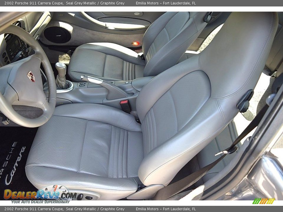 2002 Porsche 911 Carrera Coupe Seal Grey Metallic / Graphite Grey Photo #32