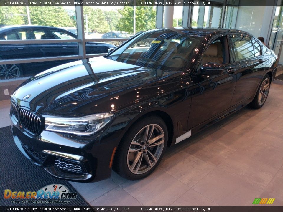 2019 BMW 7 Series 750i xDrive Sedan Black Sapphire Metallic / Cognac Photo #3