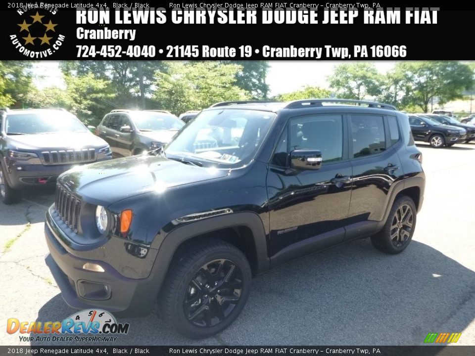 2018 Jeep Renegade Latitude 4x4 Black / Black Photo #1