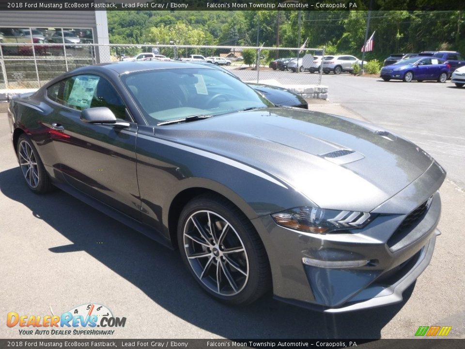 2018 Ford Mustang EcoBoost Fastback Lead Foot Gray / Ebony Photo #3