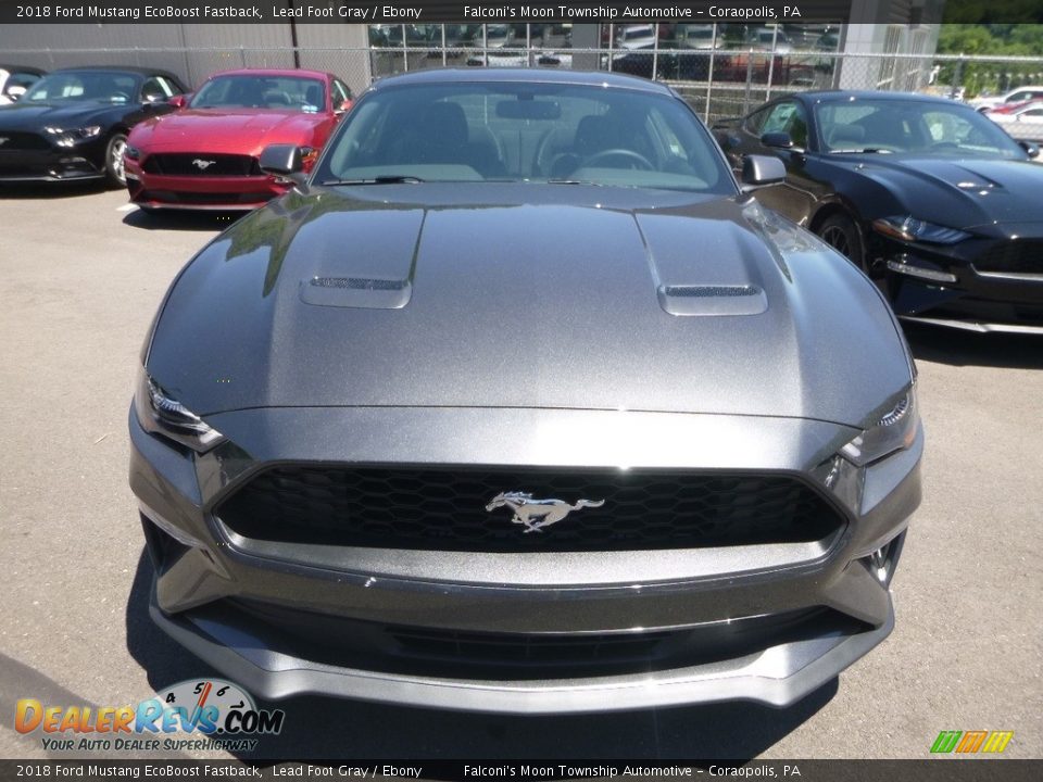 2018 Ford Mustang EcoBoost Fastback Lead Foot Gray / Ebony Photo #4