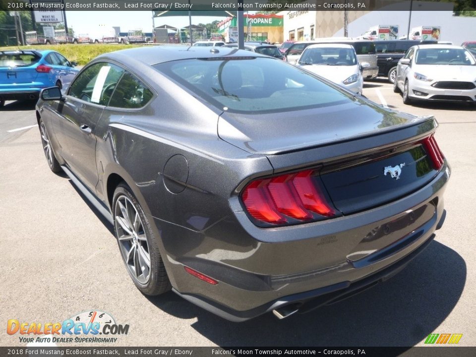 2018 Ford Mustang EcoBoost Fastback Lead Foot Gray / Ebony Photo #6