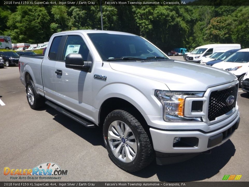 2018 Ford F150 XL SuperCab 4x4 Ingot Silver / Earth Gray Photo #3