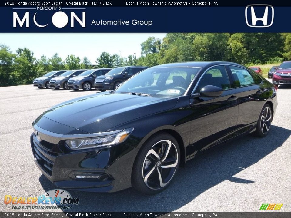 2018 Honda Accord Sport Sedan Crystal Black Pearl / Black Photo #1