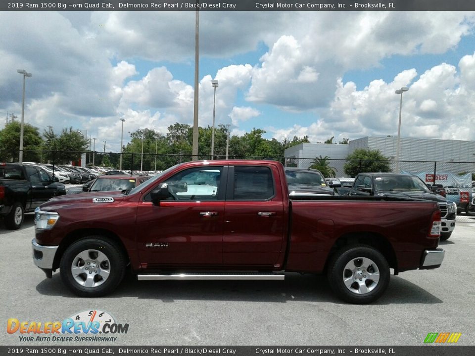 2019 Ram 1500 Big Horn Quad Cab Delmonico Red Pearl / Black/Diesel Gray Photo #1