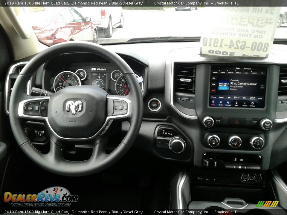 2019 Ram 1500 Big Horn Quad Cab Delmonico Red Pearl / Black/Diesel Gray Photo #13