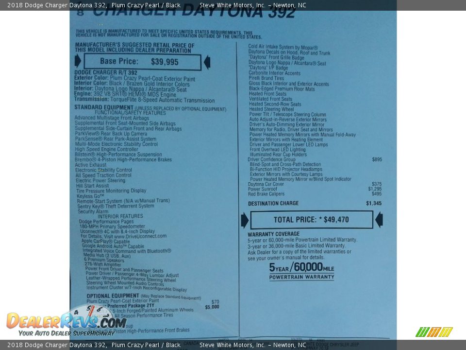2018 Dodge Charger Daytona 392 Plum Crazy Pearl / Black Photo #36