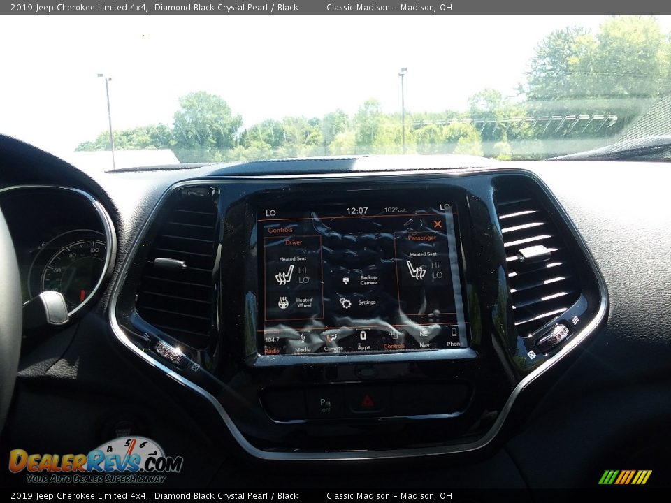 2019 Jeep Cherokee Limited 4x4 Diamond Black Crystal Pearl / Black Photo #8