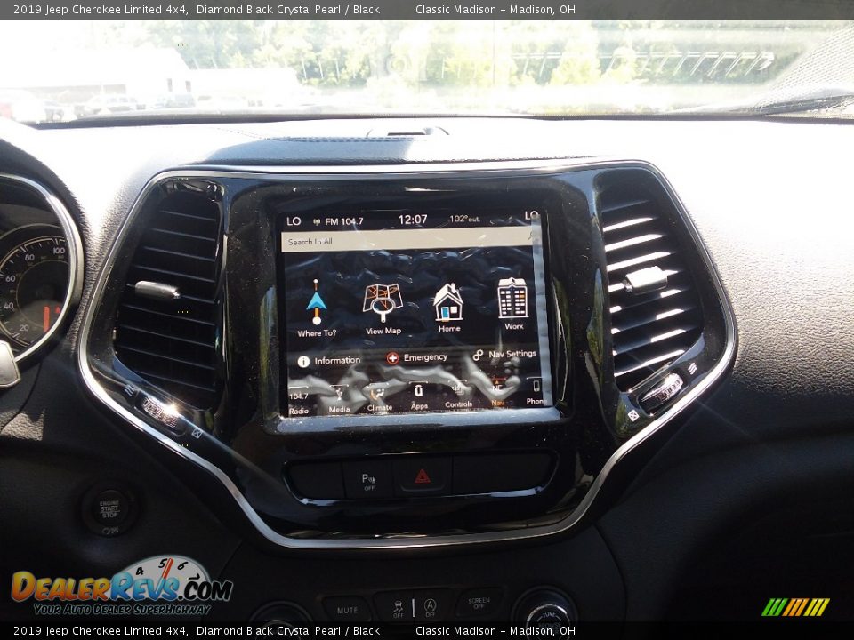 2019 Jeep Cherokee Limited 4x4 Diamond Black Crystal Pearl / Black Photo #10
