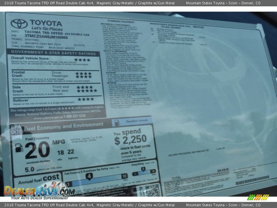 2018 Toyota Tacoma TRD Off Road Double Cab 4x4 Magnetic Gray Metallic / Graphite w/Gun Metal Photo #36