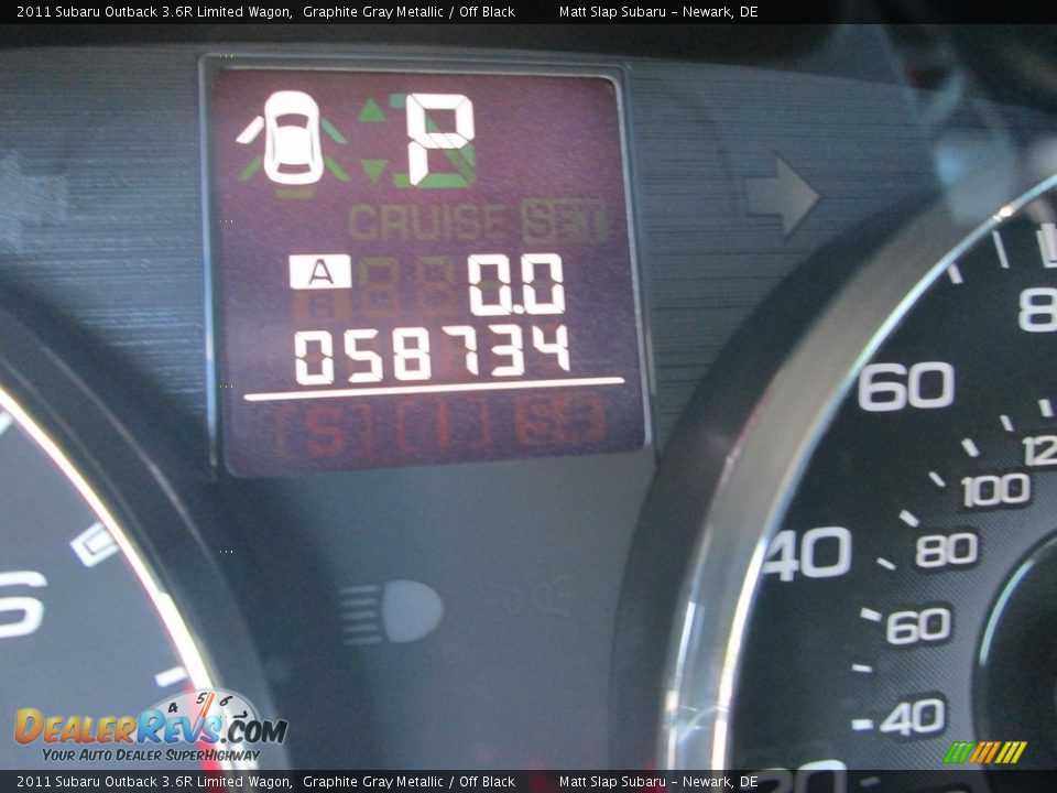 2011 Subaru Outback 3.6R Limited Wagon Graphite Gray Metallic / Off Black Photo #29