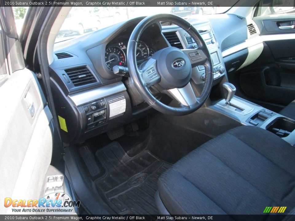 2010 Subaru Outback 2.5i Premium Wagon Graphite Gray Metallic / Off Black Photo #12