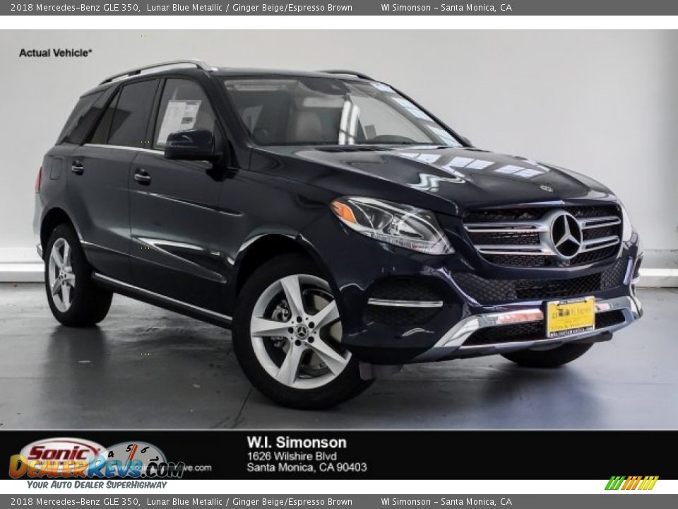 2018 Mercedes-Benz GLE 350 Lunar Blue Metallic / Ginger Beige/Espresso Brown Photo #1