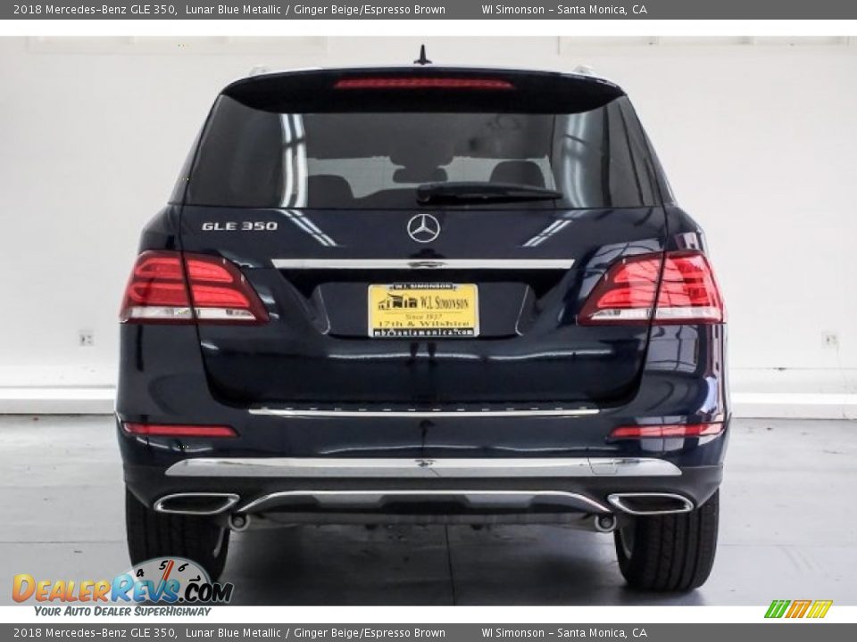 2018 Mercedes-Benz GLE 350 Lunar Blue Metallic / Ginger Beige/Espresso Brown Photo #4