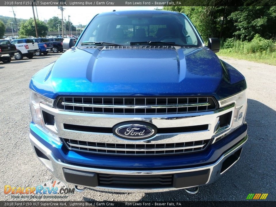 2018 Ford F150 XLT SuperCrew 4x4 Lightning Blue / Earth Gray Photo #8