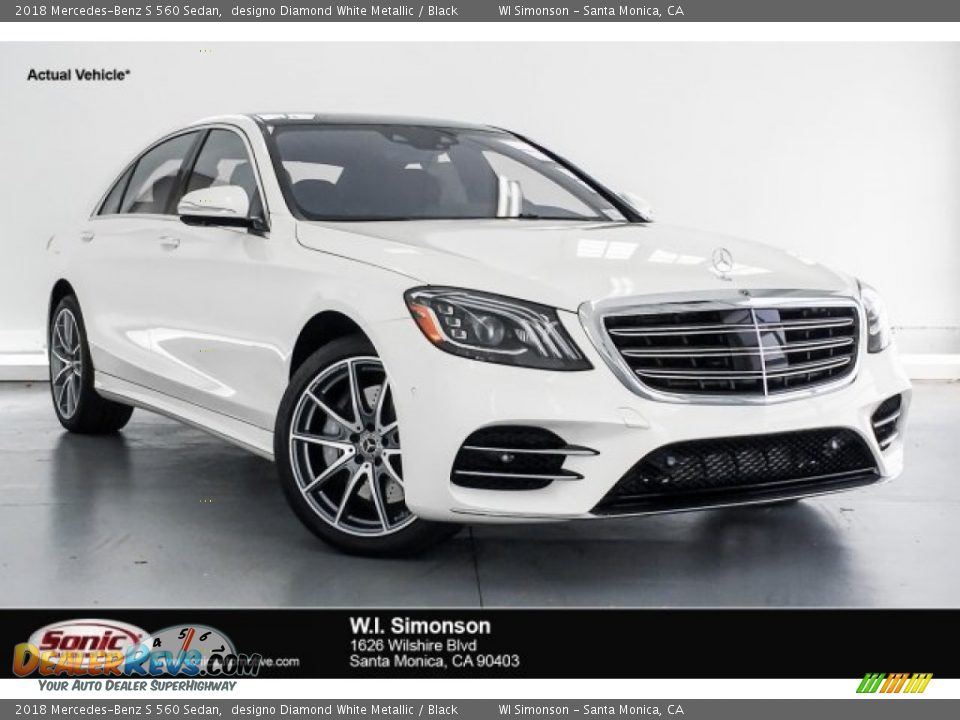 2018 Mercedes-Benz S 560 Sedan designo Diamond White Metallic / Black Photo #1