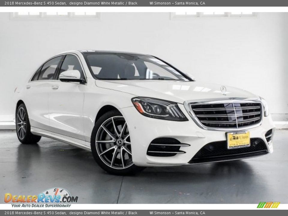 2018 Mercedes-Benz S 450 Sedan designo Diamond White Metallic / Black Photo #11