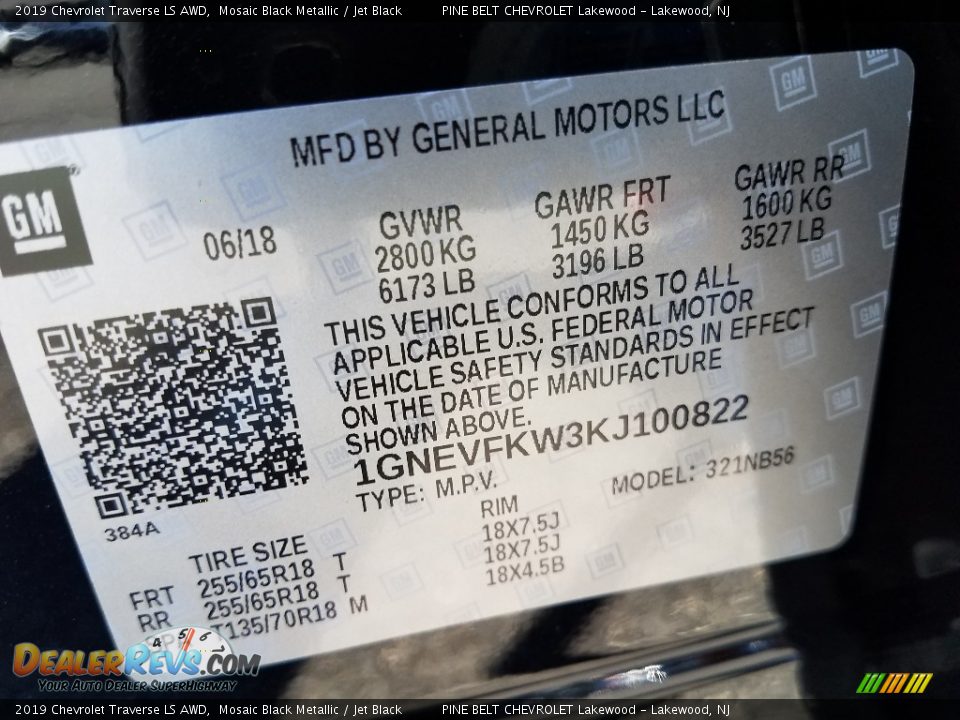 2019 Chevrolet Traverse LS AWD Mosaic Black Metallic / Jet Black Photo #9