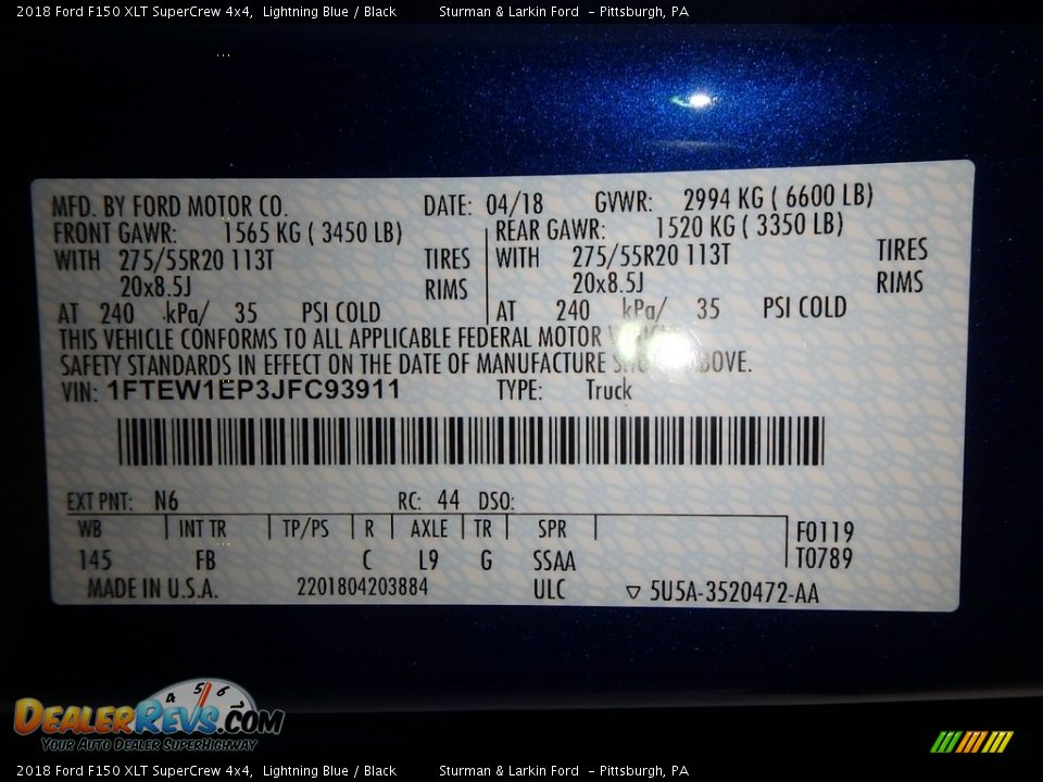 2018 Ford F150 XLT SuperCrew 4x4 Lightning Blue / Black Photo #10