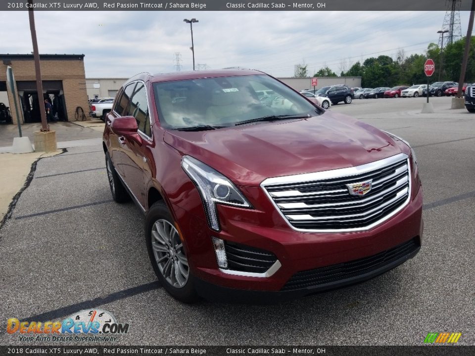 2018 Cadillac XT5 Luxury AWD Red Passion Tintcoat / Sahara Beige Photo #1