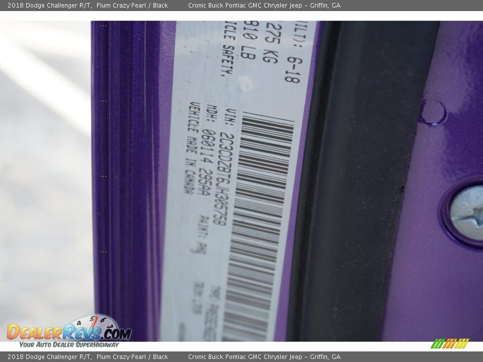 2018 Dodge Challenger R/T Plum Crazy Pearl / Black Photo #15